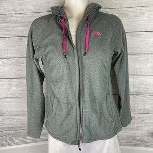 THE NORTH FACE Fleece Jacket Full Zip Up Lightweight Hoodie Gray  M